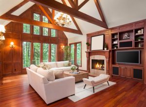 Beautiful living room interior in new luxury home